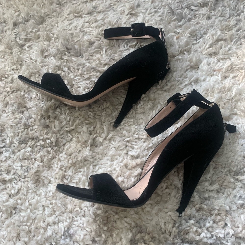 Authentic vintage miu miu black suede heels